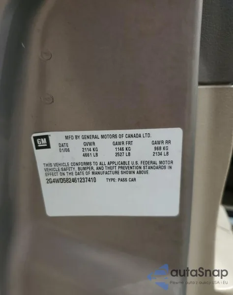 2006 Buick Lacrosse Cxl из США, поврежденный, VIN 2G4WD582461237410